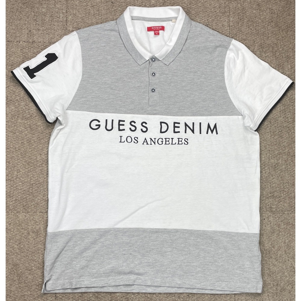 Guess Los Angeles Men's Button Up Short Sleeve Polo Shirt Size‎ XL